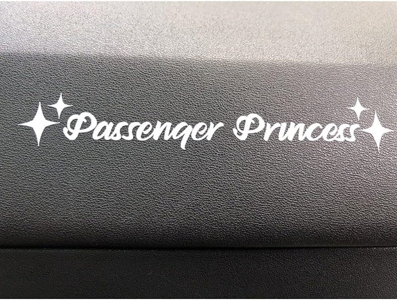 AMIORO 5 Pack Passenger Princess Stickers Funny Car Decal Accessories Rearview Mirror Window Sticker for Women (White) - Image 2